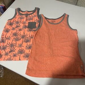 GAP Kids Orange and Palm Print Tank Tops